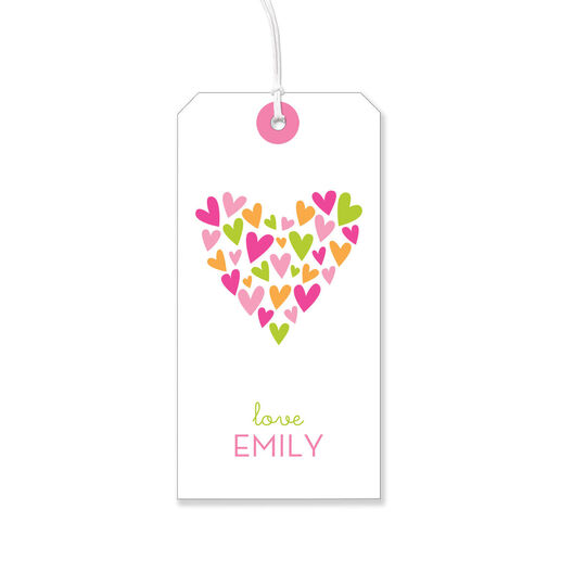 Lots a Love Pink Large Vertical Hanging Gift Tags
